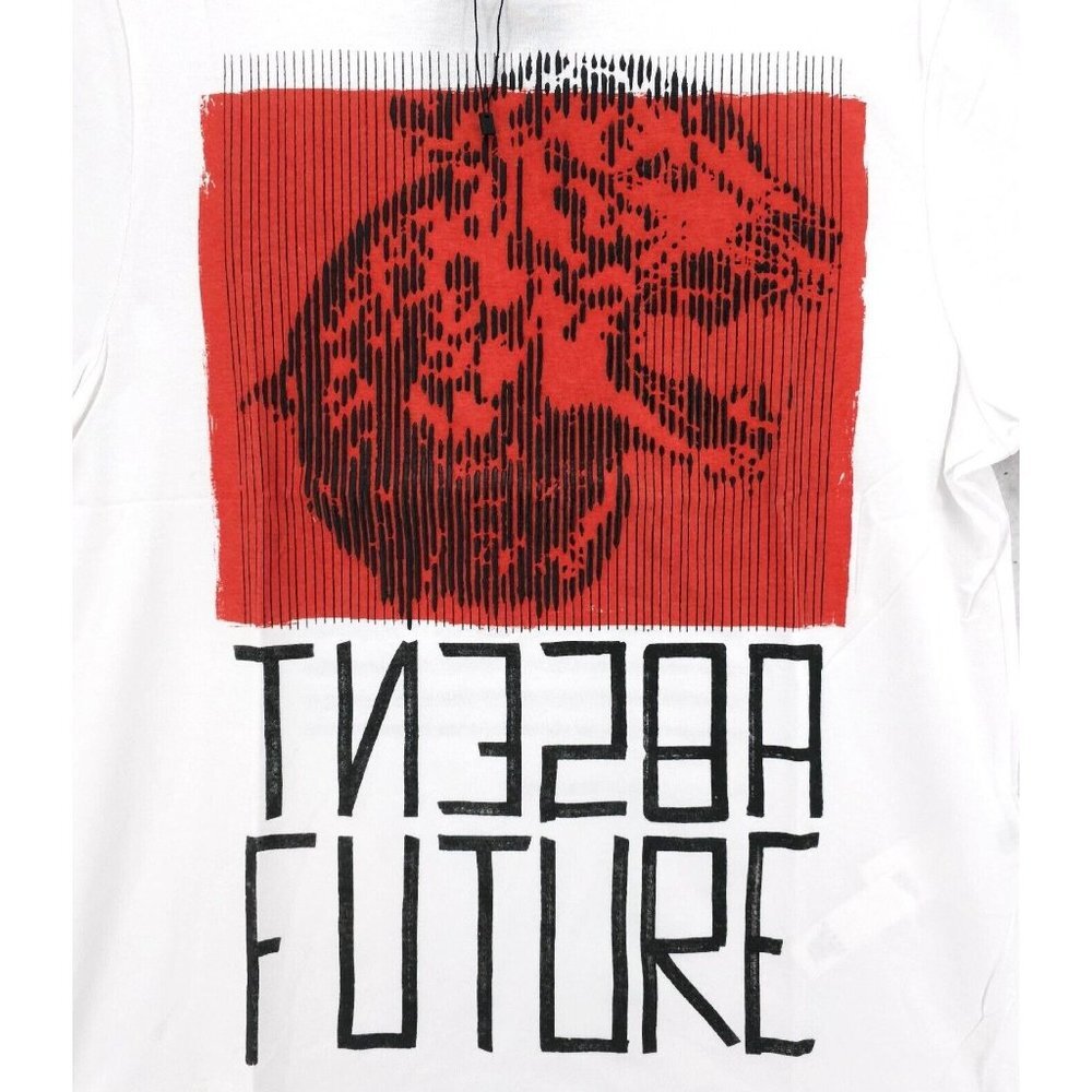 NWT ROBERTO CAVALLI Graphic Men's T-Shirt "Absent Future" Double Sided SMALL - Picture 2 of 8